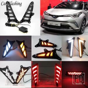 トヨタ C-HR CHR 2016-19 用 LED DRL 1セット デイタイムランニングライト リアテールバンパー フォグランプ ブレーキライト ハザード灯