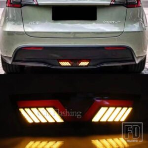 LEDバンパーライトリアフォグランプブレーキライトダイナミックウィンカーリフレクターテスラモデルY 2019-23用