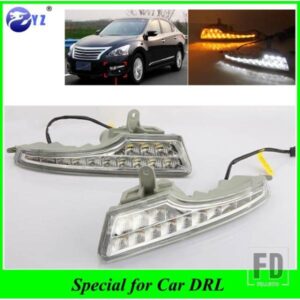 車用点滅2個 DRL 日産アルティマ ティアナ 2013-16 デイタイムランニングライト フォグランプカバー ヘッドライト 12V デイライト
