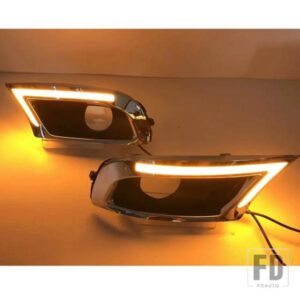 1 ペア車 LED DRL デイタイムランニングライトフォグランプカバー昼光ターンイエローとナイトブルートヨタカムリ 2009 2010 2011