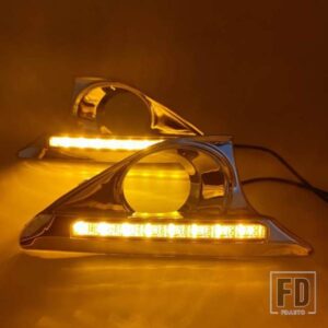 車用点滅 1ペア 車用 LED DRL デイタイムランニングライト フォグランプ ウィンカー トヨタ カムリ 2012 2013 2014 クロームカバー付き