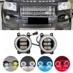 ランドローバー フリーランダー 2 LR2 FA 2006-2014 車用フォグランプアセンブリ LED エンジェルアイ DRL デイタイムランニングライト 12V