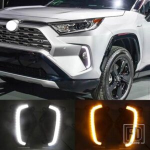 トヨタ RAV4 RAV 4 2019-22 用 イエローウィンカーインジケーターライト バンパーフォグランプ LED デイタイムランニングライト DRL