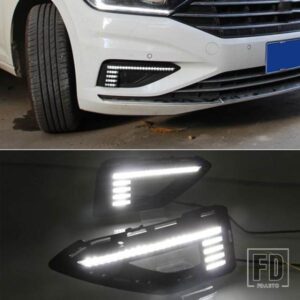フォルクスワーゲン VW ジェッタ サギタ 2019-21 ダイナミックイエローウィンカーリレー 12V 車用 DRL ランプ LED デイタイムランニングライト 2個
