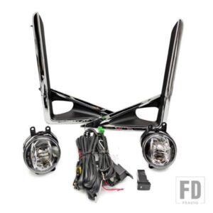 車用LEDフロントバンパーフォグランプフォグランプトヨタVOXY R80 2018-21クロームトリムハーネス配線カバーグリル
