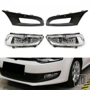 VW ポロ 6R ヴェント ハッチバック 2009-13-2015 用 1セット 車用フォグランプカバー フォグランプフレーム フォグランプ MK5 6R/6C用