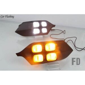 三菱パジェロスポーツ2016-19用 12V車用LED DRLデイタイムランニングライト 2個 ウィンカーランプ付き