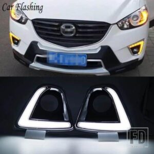 車用フラッシュライト 2個 12V LED 車用 DRL デイタイムランニングライト フォグランプ穴付き マツダ CX-5 CX5 CX 5 2012-16用