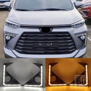 トヨタ アバンザ ヴェロズ 2021-23 LED デイタイムランニングライトイエローウィンカーライトバンパー DRL フォグランプカバー付き