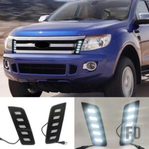 フォード レンジャー 2012 2013 2014 LED デイタイムランニングライト DRL デイライト フロントグリルランプ カーアクセサリー フォグランプ 1ペア