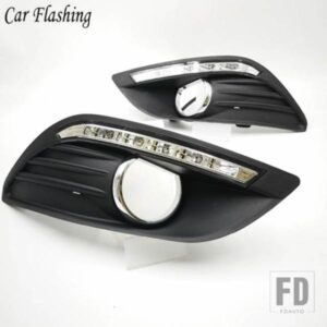 フォード フォーカス 2 セダン MK2 2009 - 2014 用 LED デイタイム ランニング ライト 2個 自動調光機能 DRL フォグランプ ウィンカー付き