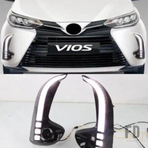 トヨタ ヤリス ヴィオス 2020 2021 2022用 LEDデイタイムランニングライト 2個 ダイナミックターンイエローシグナルリレーカーDRLデイライト