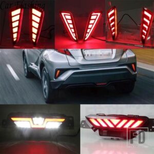 トヨタ C-HR CHR 2016-19 LED リフレクターランプ リアフォグランプ リアバンパー ブレーキライト 1セット