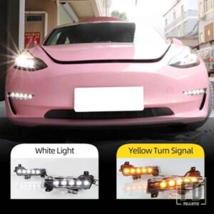テスラ モデル3 モデルY 2017-22 車用 DRL デイタイムランニングライト LED デイライト フォグランプ ウィンカー 1セット
