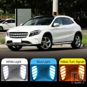 カーフラッシュ 2個 メルセデスベンツ GLA GLA180 GLA200 2015-18 車用 DRL LED デイタイムランニングライト フォグランプ