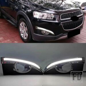 1セット自動ライトDRLシボレーキャプティバ2011 2012 2013ウィンカーLEDデイタイムランニングライトフォグランプホール付き