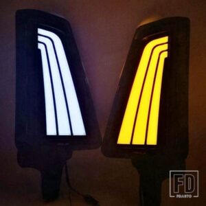 トヨタ 新型ハイエース 2019-21用 流れるウィンカー付き 車用LED DRLデイタイムランニングライト フォグランプ デコレーション 1セット