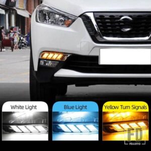 日産キックス 2016-20 LED DRL デイタイムランニングライトイエローウィンカーデイライトフォグランプ付き