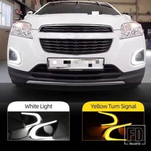 2個 DRL シボレー シボレー TRAX 2014 2015 2016 デイタイムランニングライト フォグランプカバー 12V デイライト ウィンカー付き