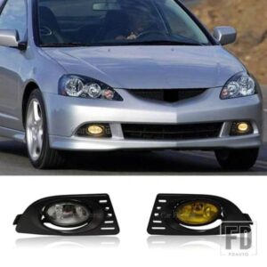 ACURA RSX 2005 2006 2007用 フロントバンパーライト ドライブフォグランプハーネスキット フォグライトカバー イエローレンズ ハロゲン