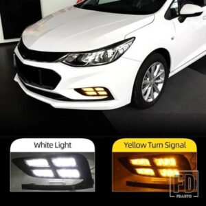 シボレー クルーズ 2016 2017 2018 LED デイタイムランニングライト オートデイライト イエローシグナル 防水フォグランプ用 DRL 点滅