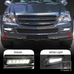 メルセデスベンツ X164 GL320 GL350 GL450 2006 - 2009 防水 ABS 12V DRL フォグランプ デコレーション LED デイタイムランニングライト