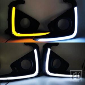 スズキ エルティガ 2018 2019 LEDデイタイムランニングライト DRL フォグランプカバー ヘッドランプ イエローウィンカー 1ペア