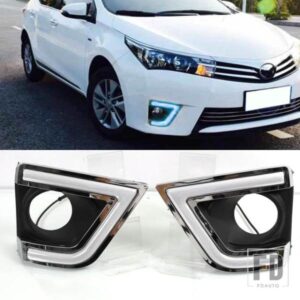 カー点滅 1 セット DRL トヨタカローラ 2014 2015 2016 デイタイムランニングライトフォグランプカバーヘッドライト 12V デイライト