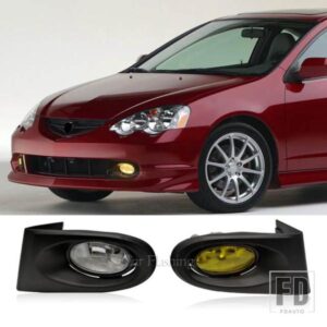 ACURA RSX 2002 2003 2004用 フロントバンパーライト ドライブフォグランプハーネスキット フォグライトカバー イエローレンズ ハロゲン