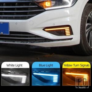 フォルクスワーゲン VW ジェッタ サギタ 2019-21 ダイナミックイエローウィンカーリレー 12V 車用 DRL ランプ LED デイタイムランニングライト 1セット