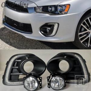 三菱ランサー2016-19用LEDデイタイムランニングライトDRLイエローウィンカー付き