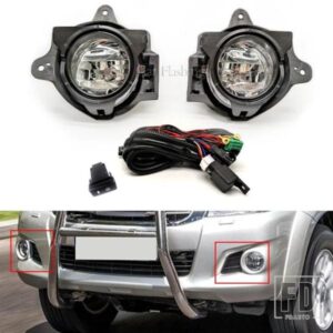 車用LEDフロントバンパーフォグランプ トヨタ ハイラックス VIGO MK7 2012-16 ワイヤースイッチハーネスキットフォグランプカバー付き
