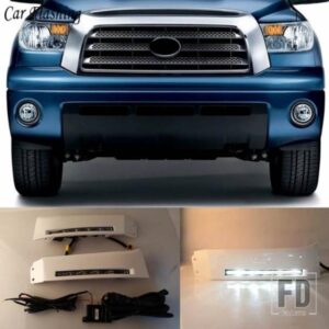 2個 車用フロントバンパーライト 12V LED デイタイムランニングライト DRL フォグランプ トヨタ タンドラ 2007-2013 セコイア 2008年以降用