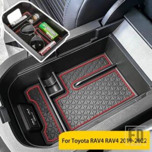 トヨタ RAV4 RAV 4 2019-23 用 車用アームレストボックス 収納 アクセサリーオーガナイザー センターコンソールトレイボックス ブラック