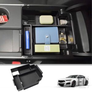 ACURA TLX 2021-2024 2025 センターアームレスト収納ボックストレイ センターコンソールオーガナイザー セカンダリーカーABS収納ボックスアクセサリー