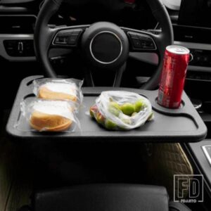 ポータブル多機能車用ステアリングホイールテーブルデスクドリンクホルダー付きノートブック食事作業カートドリンクコーヒーホルダー汎用