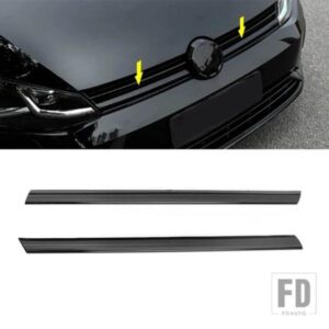 VWゴルフ7 7.5 MK7アクセサリー用光沢ブラックフロントバンパーグリルトリムグリルデコレーションストリップカバー