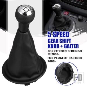 マニュアルギアシフトノブ ゲーターブーツカバー シフターレバーハンドルスティック シトロエン ベルリンゴ III MK3 プジョー パートナー 2008年以降用