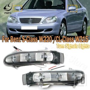 PMFC サイドミラー ウィンカーライト 車用バックミラー 7 LED メルセデスベンツ W220 1999-2002 W215 CL S S300 1999-2003用