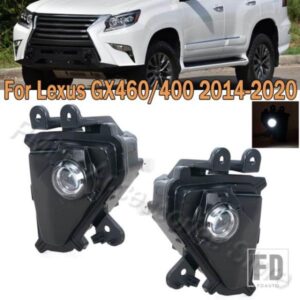 車用LEDフロントバンパーDRLフォグランプ デイタイムランニングライト ラウンドフォグランプ ケース付き レクサス GX460 GX400 2014-2020用