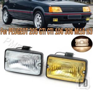 PMFC 車用フロントフォグランプ フォグランプ DRL ドライビングランプ スポットライト スポットランプ カーライト プジョー 205 GTI CTI 106 306 MI16 H3用