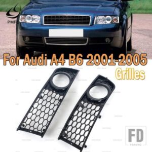 PMFC フロントバンパー サイドフォグランプグリル メッシュグリル ハニカム六角 AUDI A4 B6 2001-05 8E0807681 8E0807682