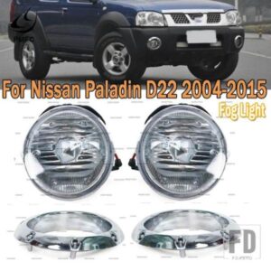 PMFC 防曇ライト日産パラディン D22 2004 2005-2015 クロームフロントバンパーフォグライトフレームカバードライビングランプライト