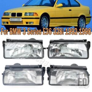 PMFC 車用フロントバンパー フォグライトアセンブリ フォグランプ ドライビングランプ BMW 3シリーズ E36 318 320 323 325 328I 1992-1998 63178357389