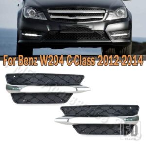 車用フロントバンパーグリル ブラッククロームフォグライトカバー メルセデスベンツ W204 C250 C350 Cクラス 2012 2013 2014 A2048851453