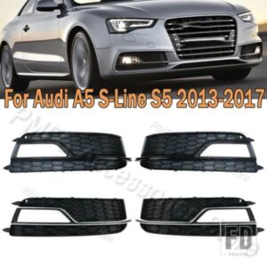 車用フロントバンパーグリル フォグランプグリル カバーフレームトリム 蓋ベゼル AUDI A5 S-LINES S5 2013-16 8T0807681K