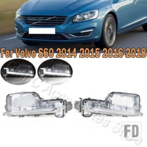 車用デイタイムランニングライト フロントバンパー LED DRL フォグランプアクセサリー 31434567 31434568 ボルボ S60 2014-18用