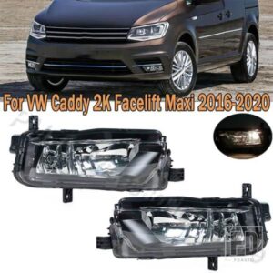 フロントバンパーフォグランプフォグランプアセンブリカーライト電球付きVWキャディ2015-20 2K5941661B 2K5941662B用