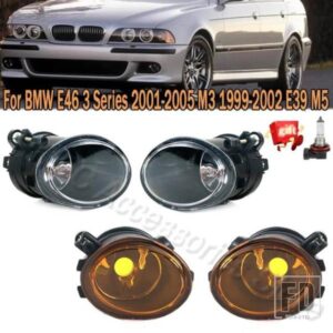 フロントバンパーフォグランプアセンブリ フォグライト 電球付き BMW 3シリーズ M5 E39 2001-2003 M3 E46 2002-2005 63177894017 63177894018