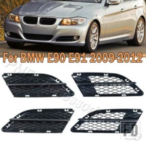 PMFC BMW E90 E91 2009 2010-2012 車用 フロントバンパー アンダーフォグランプグリルカバー メッシュ カーアクセサリー 51117198901 51117198902